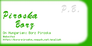 piroska borz business card